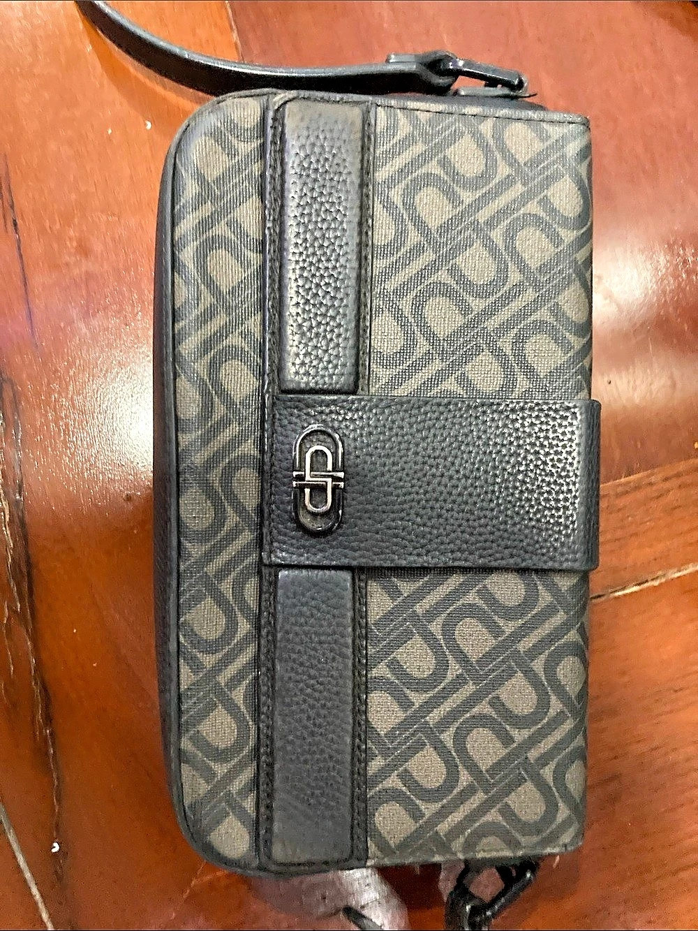 Hardware Monogram Crossbody Bag Black & Brown